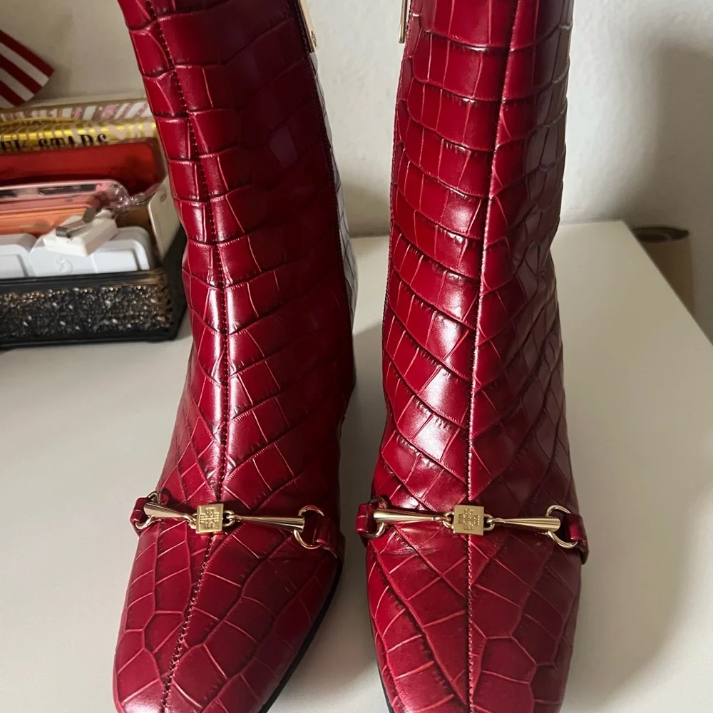 Hogl 70s collection red leather boots - Picture 2 of 4